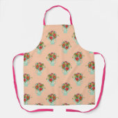 Tablier Boho Flowers motif rose (Recto)