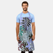 Tablier Boho Lavender, Vert et Feuilles Turquoises (Porté)