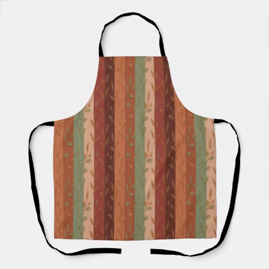 Tablier Boho Leaf Motif Rustic Home Décor (Recto)