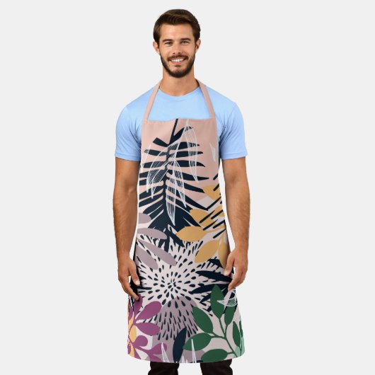 Tablier Boho Pink et Navy (Porté)