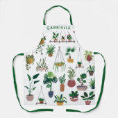 Tablier Boho Plante Lady Illustration Art Personnalisé (Recto)