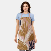 Tablier Boho rose vif Feuilles Collection moderne (Porté)