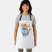 Tablier Boho Rust Orange Aquarelle Fleurs Arrosage Can (Insitu)