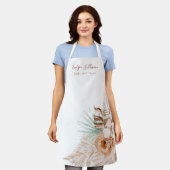 tablier boho tropical beige et menthe (Porté)