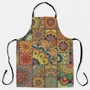Tablier Boho tuiles : patchwork coloré sans couture motif