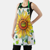 Tablier Boho Watercolor Sunflower Cuisine pour femmes (Insitu)