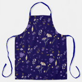 Tablier Boho Watercolor Wildflowers Navy (Recto)
