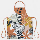 Tablier Boho White, Brown et Feuilles de marine (Recto)