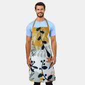 Tablier Boho White et Feuilles de la Marine (Porté)