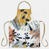 Tablier Boho White et Feuilles de la Marine (Recto)