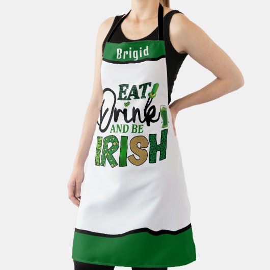 Tablier Boire à manger Be Irish Apron - Drôle cadeau perso (Insitu)