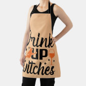 Tablier Boire des sorcières Joyeux Halloween orange (Insitu)