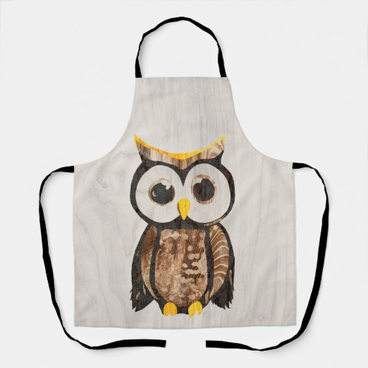Tablier Bois - Chouette - Owl (Recto)