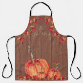 Tablier Bois rustique Automne Citrouille orange Feuilles d (Recto)