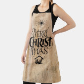 Tablier Bois rustique Joyeux CHRISTmas Bois Chrétien (Insitu)