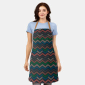 Tablier Bois sombre Terre Zigzag Chevron  (Porté)