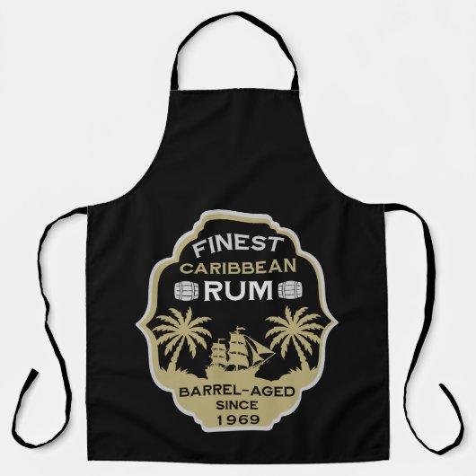 Tablier Boisson de rhum Anniversaire sur la colline (Recto)