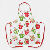 Tablier Boissons chaudes festives Noël Motif (Recto)