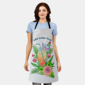 Tablier Boissons Colorées, Papillon et Fleurs (Porté)