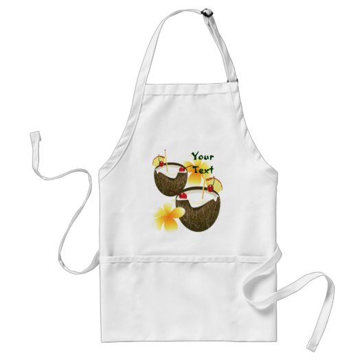 Tablier Boissons de noix de coco Luau Tropical Party Apron (Devant)