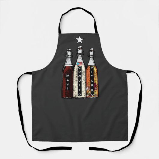 Tablier Boissons traditionnelles portoricaines 100% Boricu (Recto)