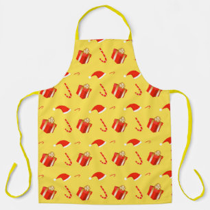 Tablier Boîte cadeau de Noël sucre de canne chapeau de Noë