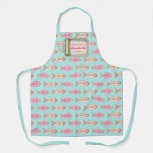 Tablier Boîte de poisson d'été côtier nom personnalisé