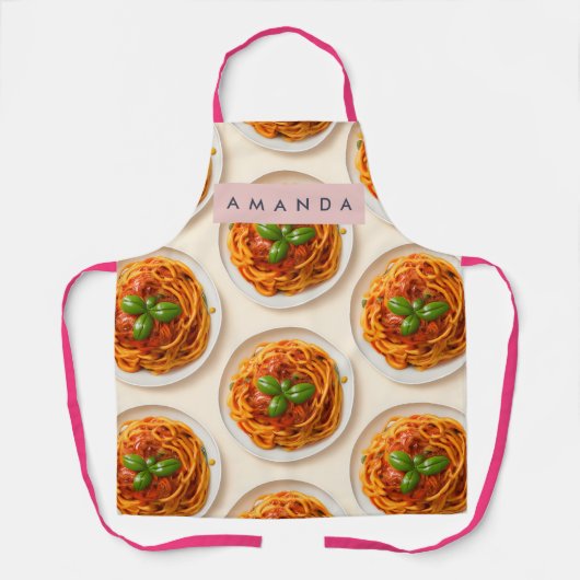 Tablier Bol de spaghetti personnalisé pour gourmets (Recto)