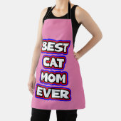 Tablier Bold Best Cat Mom Ever Fun Typographie (Insitu)