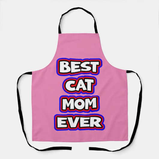 Tablier Bold Best Cat Mom Ever Fun Typographie (Recto)