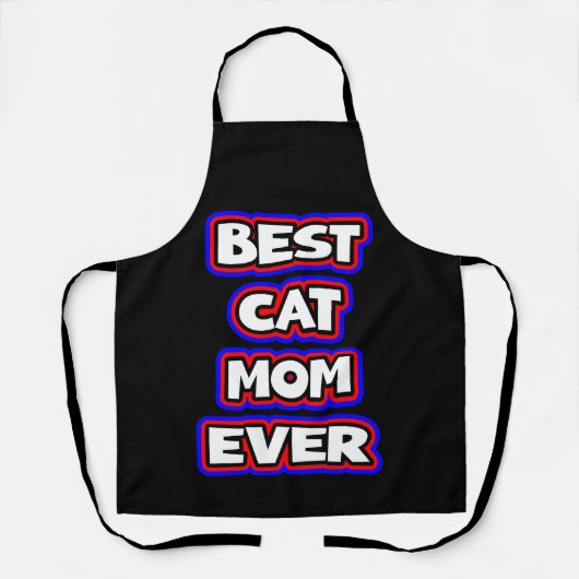 Tablier Bold Best Cat Mom Ever Fun Typographie (Recto)