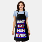 Tablier Bold Best Cat Mom Ever Fun Typographie (Porté)