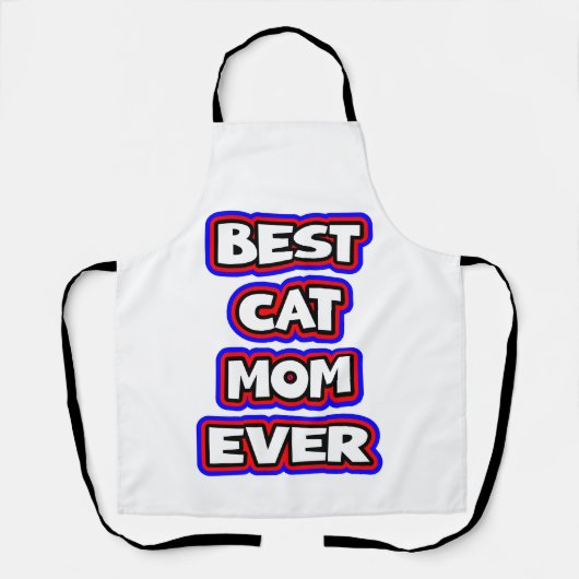 Tablier Bold Best Cat Mom Ever Fun Typographie (Recto)