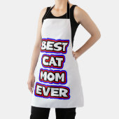 Tablier Bold Best Cat Mom Ever Fun Typographie (Insitu)