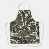 Tablier Bold Black and Cream Tropical Jungle Animals (Recto)