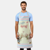 Tablier Bon Printemps ! Lapin lapin et Fleurs (Porté)