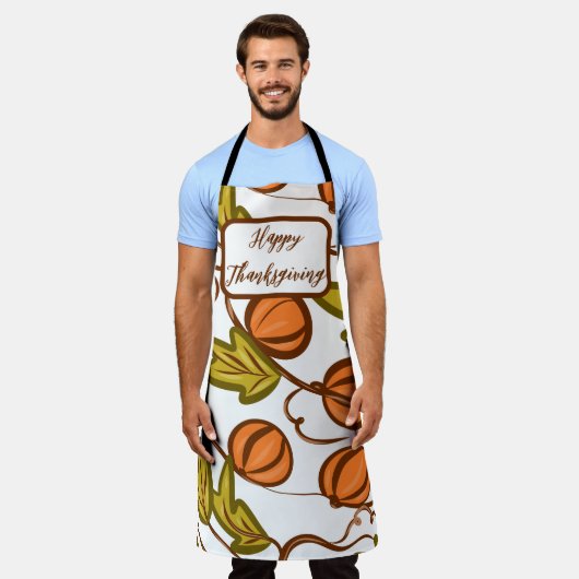 Tablier Bon thanksgiving Automne Automne Vignes Citrouille (Porté)