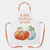 Tablier Bon thanksgiving citrouille brûlé orange chute (Recto)