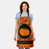 Tablier BON THANKSGIVING ! Feuille/Citrouille d'érable (Porté)