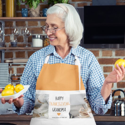 Tablier Bon thanksgiving photo Collage moderne grand-mère
