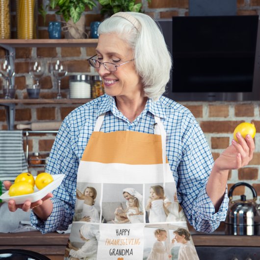 Tablier Bon thanksgiving photo Collage moderne grand-mère