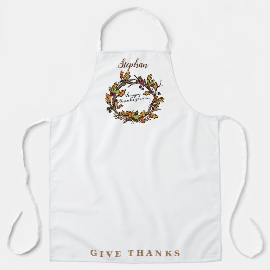 Tablier Bon thanksgiving Wreath Design Vacances (Recto)