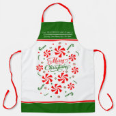 Tablier Bonbons de menthe de Noël personnalisé (Recto)
