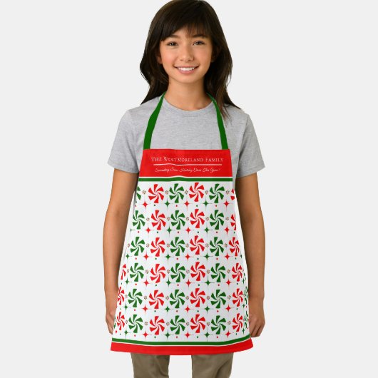 Tablier Bonbons de menthe de Noël personnalisé (Insitu)