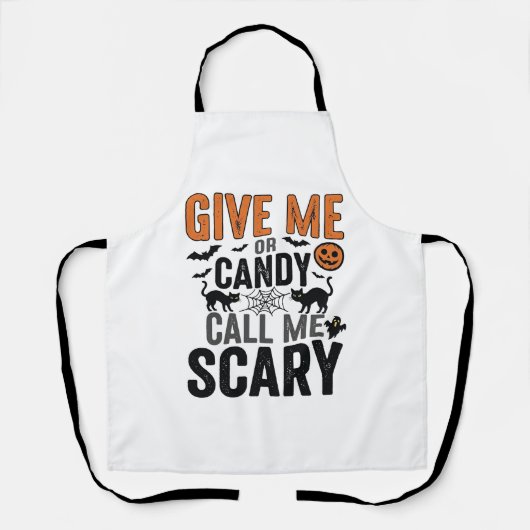 Tablier Bonbons d'Halloween ou Appelez-moi Épouvantable Gr (Recto)