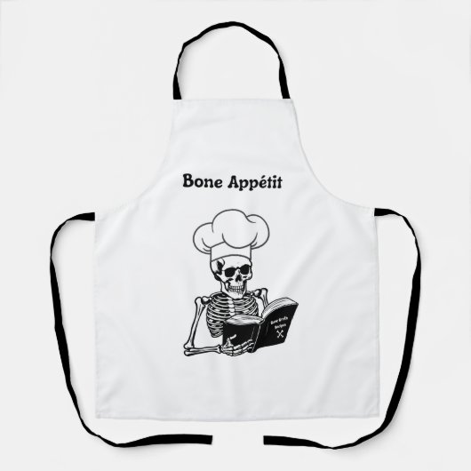 Tablier Bone Appétit Halloween Skeleton Chef Apron (Recto)