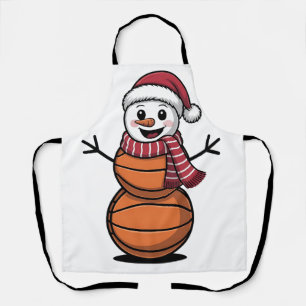 Tablier Bonhomme de neige Basketball Noël Amoureux du spor