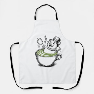 Tablier Bonhomme de neige prenant un bain à la Macha Noël