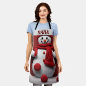 Tablier bonhomme de neige tricoté (Porté)