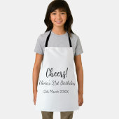 Tablier Bonjour 21e anniversaire ajouter nom date simple m (Insitu)